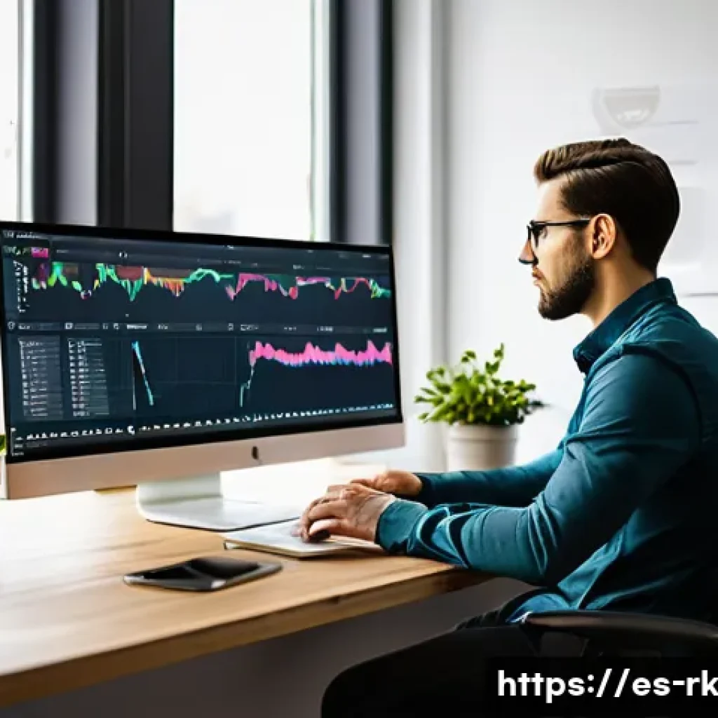 자바스크립트 코드 성능 테스트 방법 - A detailed modern workspace scene showing a software developer analyzing JavaScript performance usin...