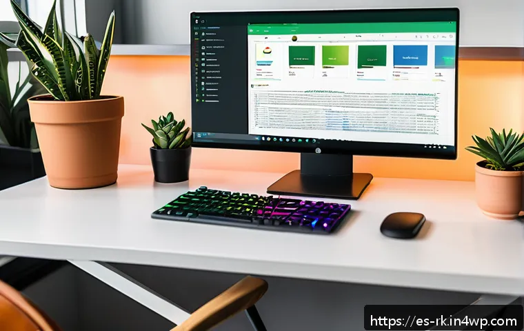 자바스크립트 성능 최적화를 위한 도구 소개 - A modern web developer workspace featuring a large curved monitor displaying colorful JavaScript cod...